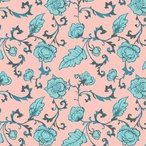 Turquoise and Pink Chinoiserie 