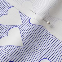 Cobalt on White Hearts Ditsy