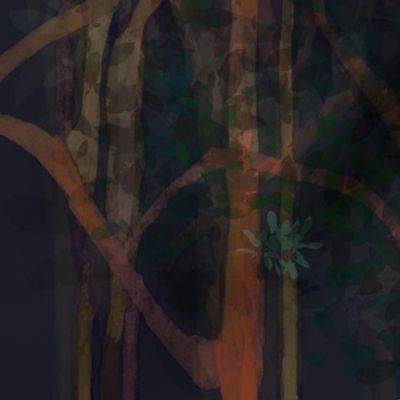 Dark moody gloomy forest biome