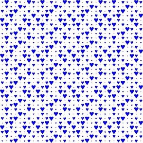 Cobalt Asymmetrical Hearts on White