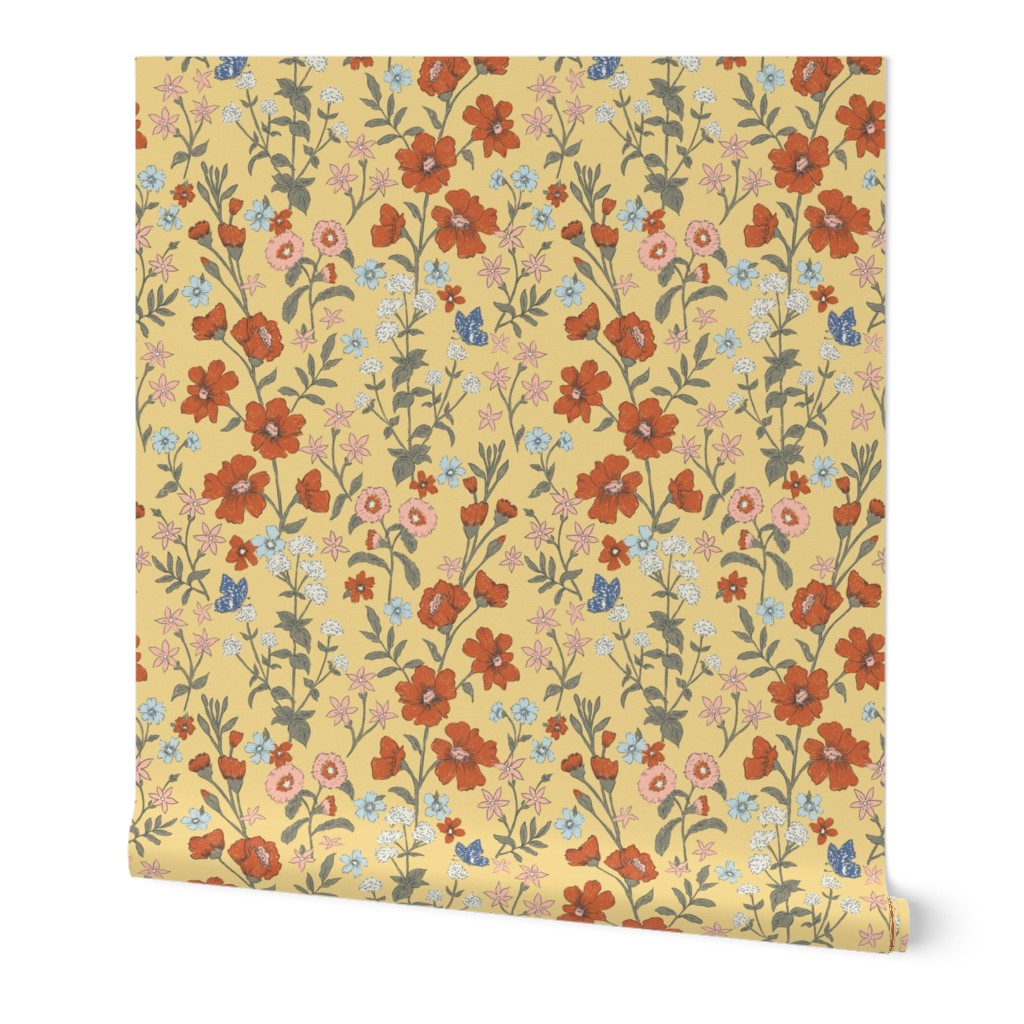 Irene Floral honeybee yellow