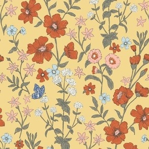 Irene Floral honeybee yellow