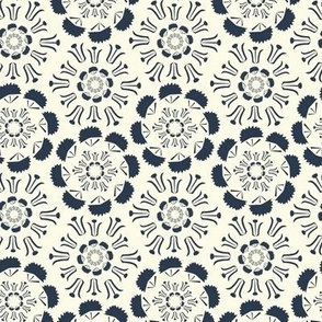 Multi Radial Florals_Navy