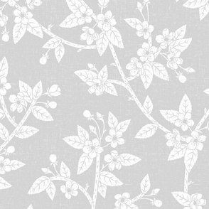 Spring Blossoms - light grey - texture - extra large