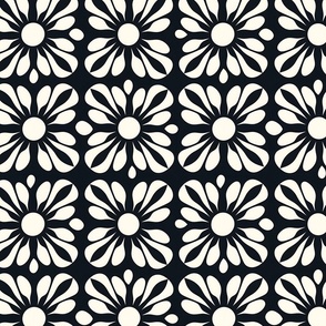 Monochrome Bloom - Bold Floral Pattern