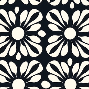Jumbo Monochrome Bloom - Bold Floral Pattern
