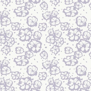 Gentle Breeze abstract flowers lavender on white