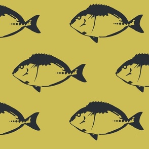Minimalist Fish - Duotone Aquatic Animal - Large Scale 
