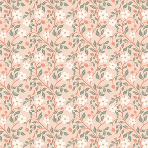 [S] Scarlet Pimpernel English Florals and Buds - Red and Pink #P240062
