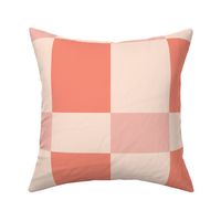 Retro 70s Irregular Checkers Geometric  Squares (LARGE) Multi Pinks and Eggshell White