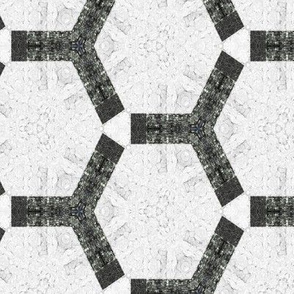 Bold Hexagons Charcoal Black and White