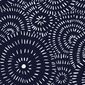 Circle spirals navy - jumbo