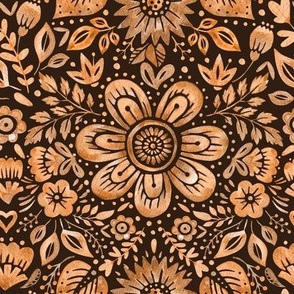 Folk floral ethnic ornate print