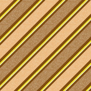 Textured Diagonal Stripes - brown & yellow
