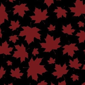 Forest Floor Black Red Leaves