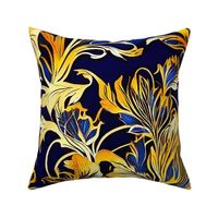 Large scale foliage gold and blue