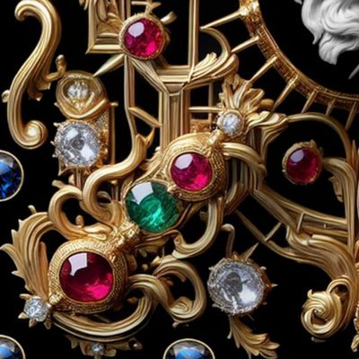 28 white marble gold medusa baroque victorian black gold ornate floral flowers filigree gems jewels ruby sapphire emerald amethyst red blue green white purple colorful frames gorgons Greek Greece mythology red carpet haute couture runway versac inspired  