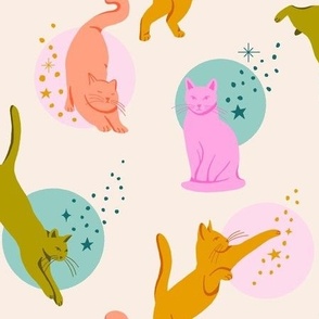 Cats on Cream Background | Medium