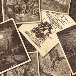 Don Quixote Illustrations sepia