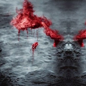Blood in the water - Rorschach Ink Blot Damask design