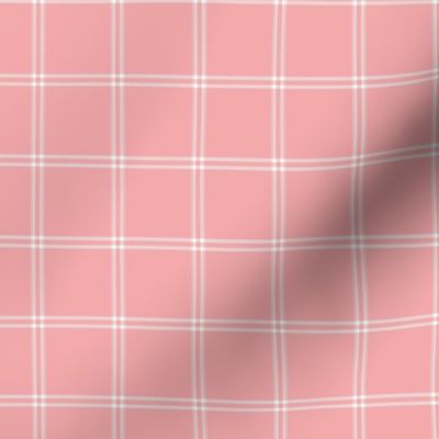 FS Salmon Pink and White Plaid Check