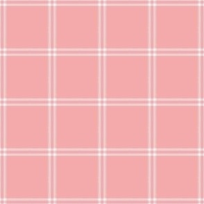 FS Salmon Pink and White Plaid Check