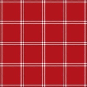 FS Cherry Red and White Plaid Check