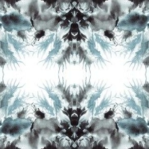 Watercolor Abstract Damask Style Rorschach Inkblot Test - The Waves Wash Over Me
