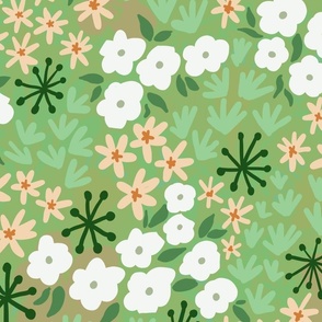 floral fiesta green wallpaper scale