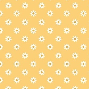 Sunny Yellow and White Daisy Flower Floral Small Scale 