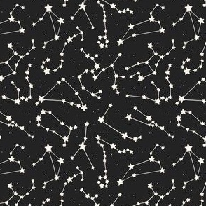 Zodiac Constellations Stars - Black and White (S)