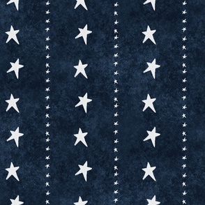 July 4th Vintage Traditional Stars American Flag  Independence Day in classic blue