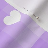 Purple Ombre Plaid Check Hearts 
