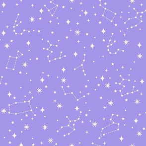 Cute Constellations on Purple 