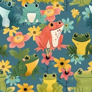 Cute Baby Frog Fabric, Wallpaper and Home Decor