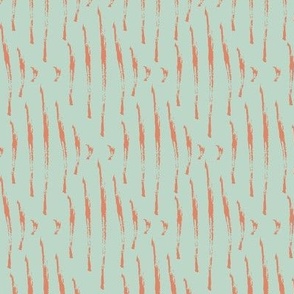 Dry Brush Painted Diamond Stripes Blender Cool Mint and Russet Orange