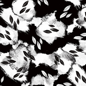 Black and White Abstract Flowers