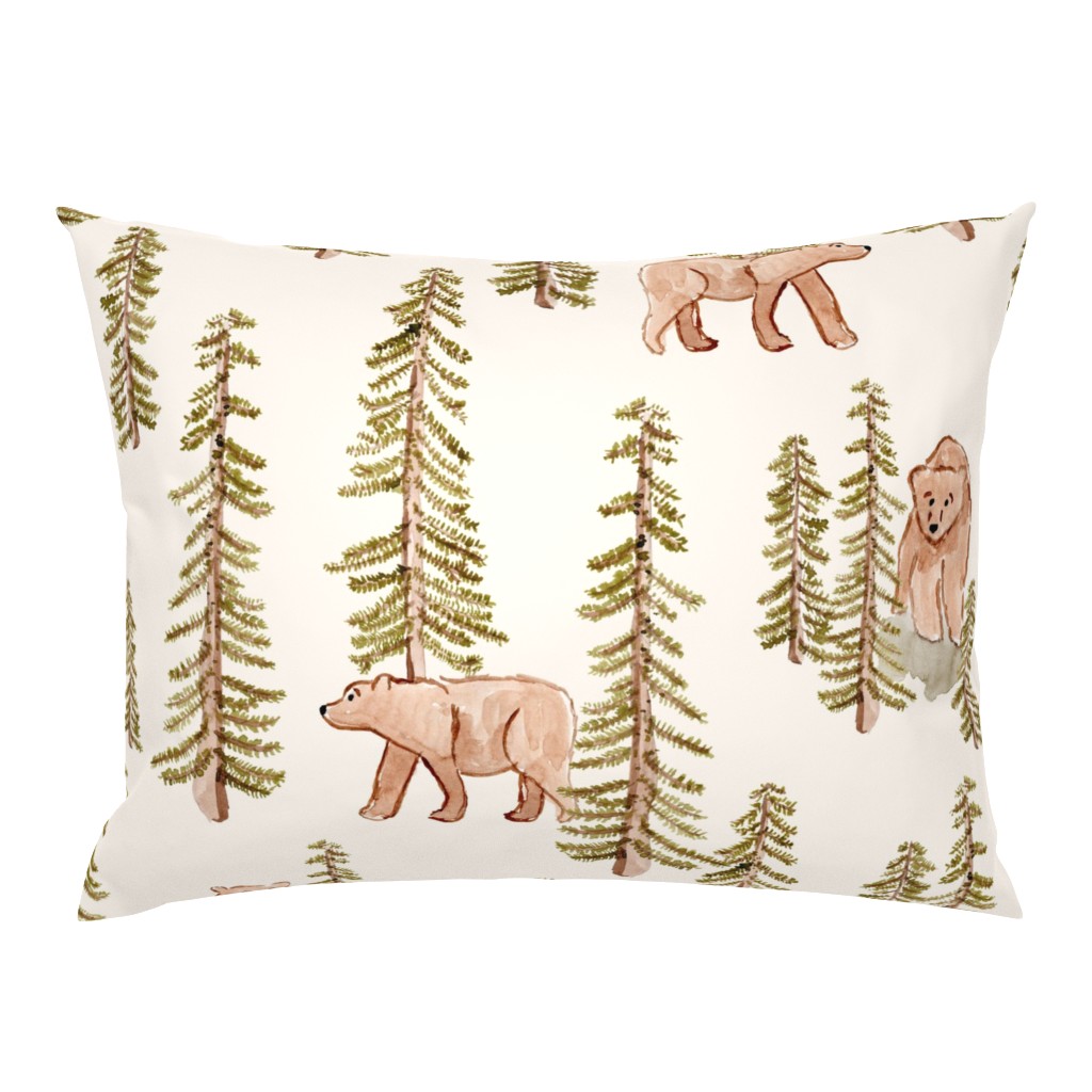 bears and pines - cream - 24" LARGE