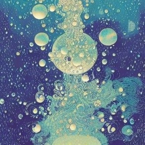 Underwater Ocean Moon Drip bubbles
