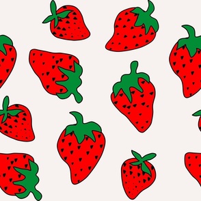 Giant Cartoon Comic Strawberries in Cream