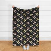 Parrot Heliconia Flowers (XL), charcoal black