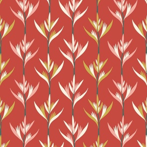 Parrot Heliconia Flowers (medium), coral red