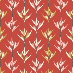 Parrot Heliconia Flowers (M), coral red