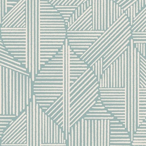 (L) Geometric, Lines, Neutral Line Drops / Light Blue / Large Scale or Wallpaper