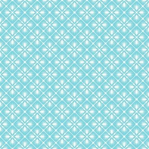 Tropical Turquoise Tile Geometric in Turquoise Aquamarine and Soft White - Small - Turquoise Tropical, Tropical Tile, Tropical Vibes