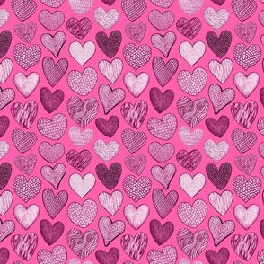 Pink Patterned Hearts