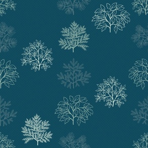 Forest Branches on Deep Teal