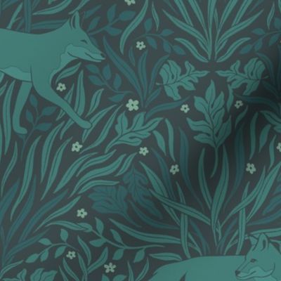 large // muted green fox botanical