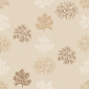Forest Branches on Light Earth Tone Tan