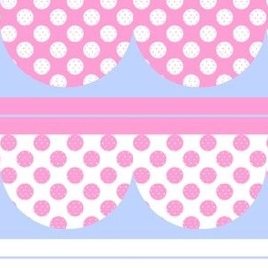 Polka Dotted Scallops in Baby Pink and Blue